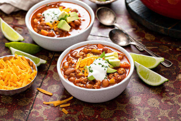 istock Traditional chili soup with meat and red beans 1395736396