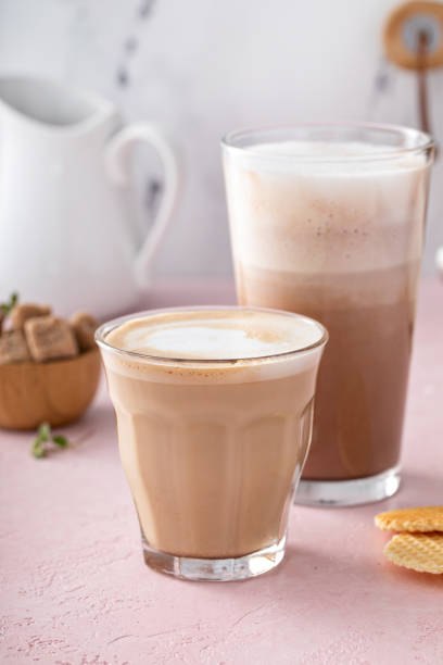 istock Coffee and espresso drinks in glasses, latte and mocha 1395736402