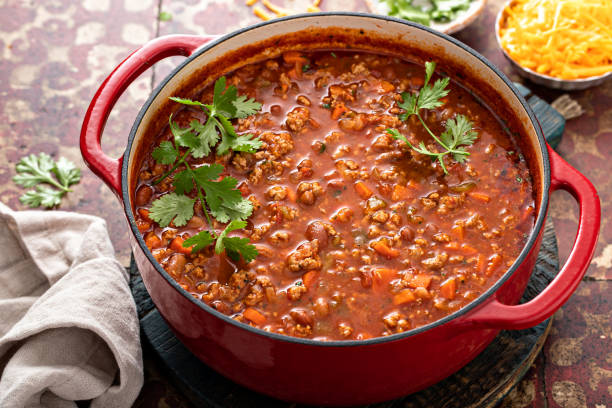 istock Traditional chili soup with meat and red beans 1395736506