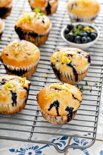 istock Blueberry muffins with fresh berries and preserves 1395736565