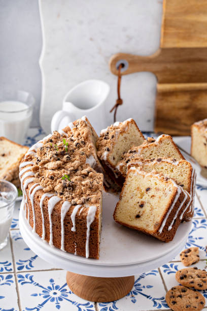 istock Chocolate chip cookie pound cake made in a tube pan 1395736572