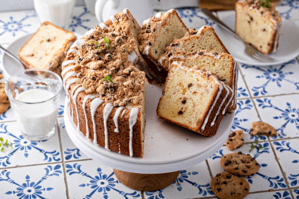 istock Chocolate chip cookie pound cake made in a tube pan 1395736575