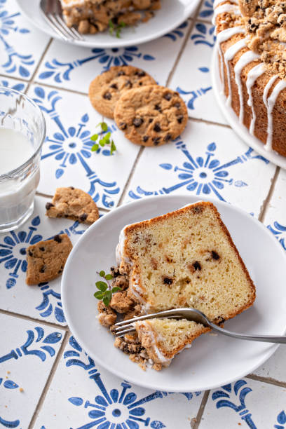 istock Chocolate chip cookie pound cake made in a tube pan 1395736595