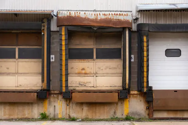 Old loading dock in Midwest city.