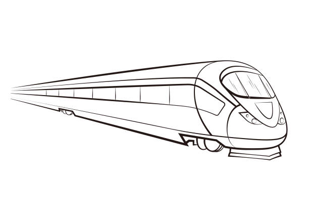 vektorillustration für hochgeschwindigkeitszüge - electric train illustrations stock-grafiken, -clipart, -cartoons und -symbole