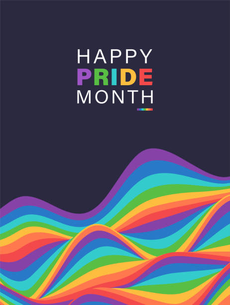 LGBTQ pride month background. Rainbow wave shape color illustration vector art illustration