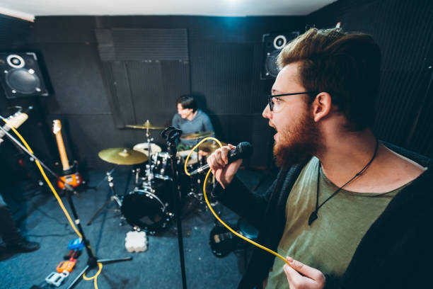 istock Singer of an alternative band 1395751352