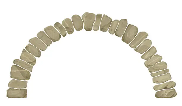Vector illustration of The texture of an arch made of wild stone