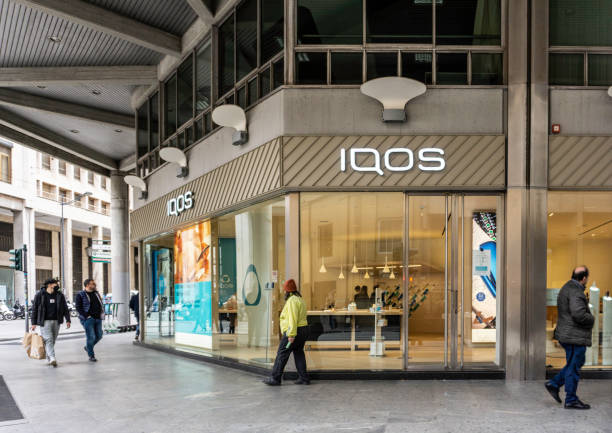 An IQOS store in Palermo, Sicily, Italy. An IQOS store in Palermo, Sicily, Italy. A Philip Morris company, IQOS sells heated tobacco products iqos e cig stock pictures, royalty-free photos & images