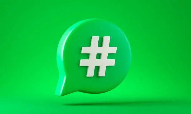 Photo of Hashtag sign symbol in social media notification icon