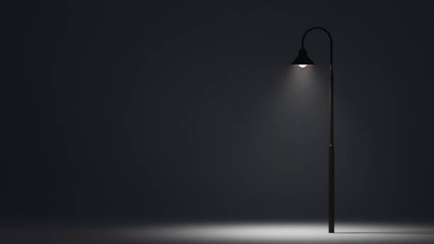 istock 3D background of streetlights. 3D rendering. 1395762451