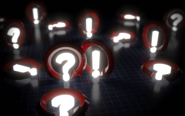 istock Luminous exclamation mark and luminous question mark wrapped by circular arrow 1395762717
