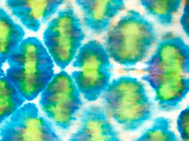 Oil Element Tie Dye Design. Stripe Bright Blue Leopard Modern Ma