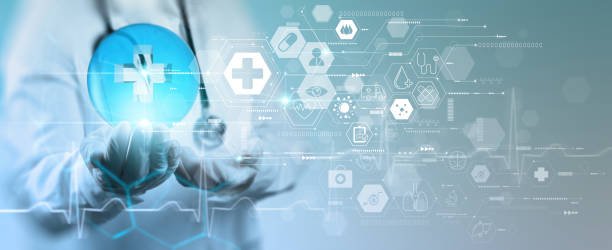 istock Medicine doctor using modern computer diagnose virtual electronic medical record of patient on interface.Digital healthcare and network on modern virtual screen,3d world medical technology and futuristic concept. 1395768742