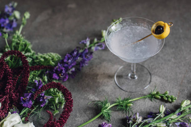 istock Aviation cocktail surrounded by flowers 1395770914