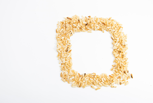 Rectangle Rice Graphics Fry Rice Rectangular Design Isolated On White Top View Selective Focus ...