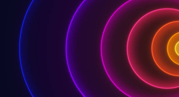 Circle Ring Wave Glow Background Pattern vector art illustration