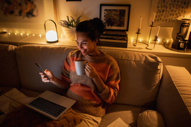 istock Doing finances from home at night in a pleasant atmosphere 1395777324