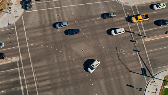 Aerial shot of an intersection in Gilbert, Arizona on a clear sunny day

Authorization was obtained from the FAA for this operation in restricted airspace.