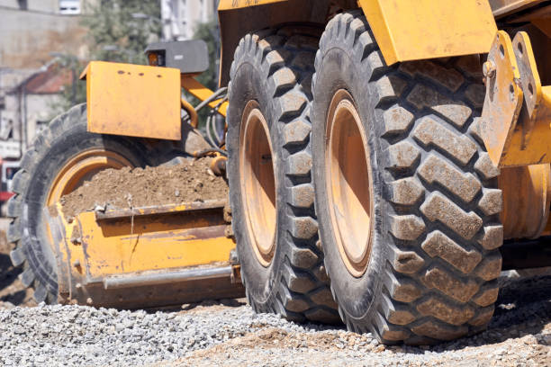 istock Heavy construction machines outdoors for public place reconstruction. 1395787252