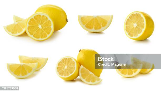 Fresh Lemon Slices Stock Photo - Download Image Now - Lemon - Fruit, Slice of Food, Cut Out