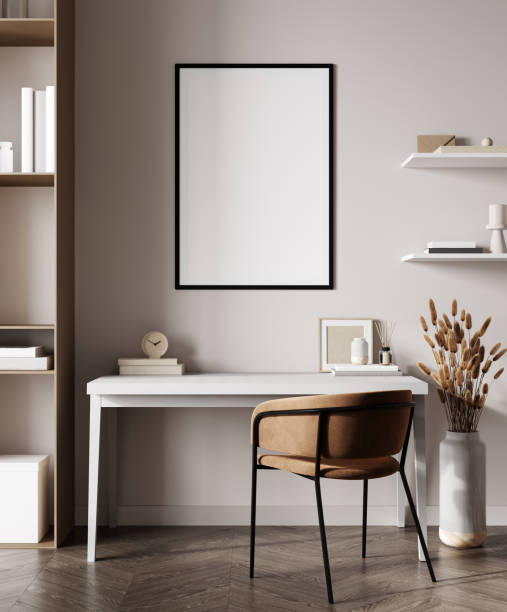 istock Home mock up, cozy modern workplace in interior background, 3d render 1395789658