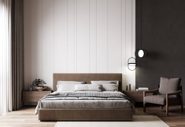 istock home interior, scandinavian style bedroom mock up, 3d rendering 1395790397