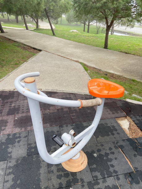 istock Outdoor gym exercise equipments, gymnastics equipment 1395792373