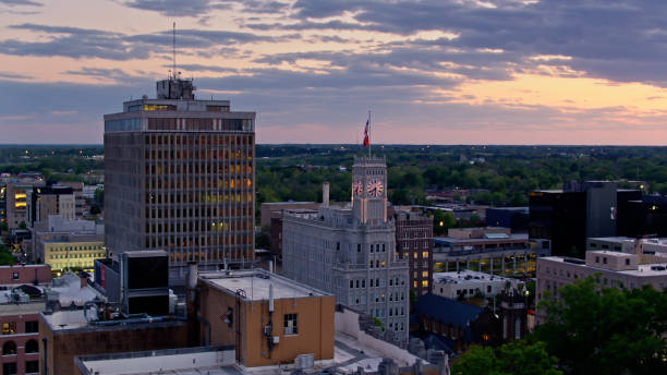 istock Downtown Jackson, Mississippi at Dusk - Aerial 1395793557