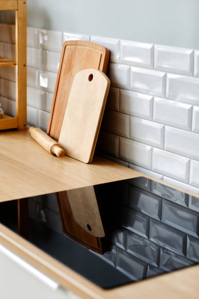 istock Minimal Kitchen with Glass Stovetop 1395794334