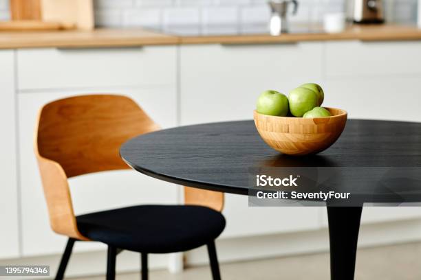 Minimal Kitchen Composition Stock Photo - Download Image Now - Dining Table, Close-up, Wood - Material