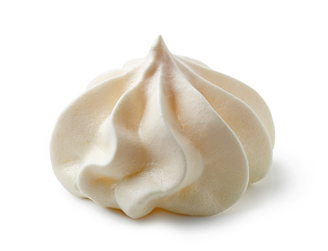 baked meringue cookie isolated on white background