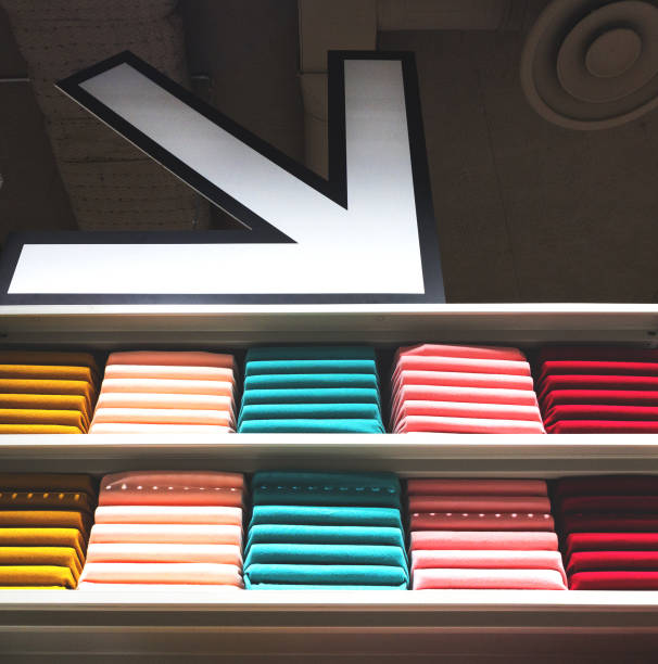 istock shelves of the textile shop 1395799452
