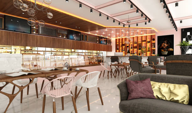 istock 3d render of restaurant bar and cafe interior 1395800339