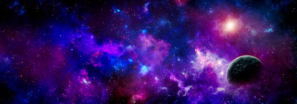 istock Colorful galaxy background with stars and nebulae 1395804912