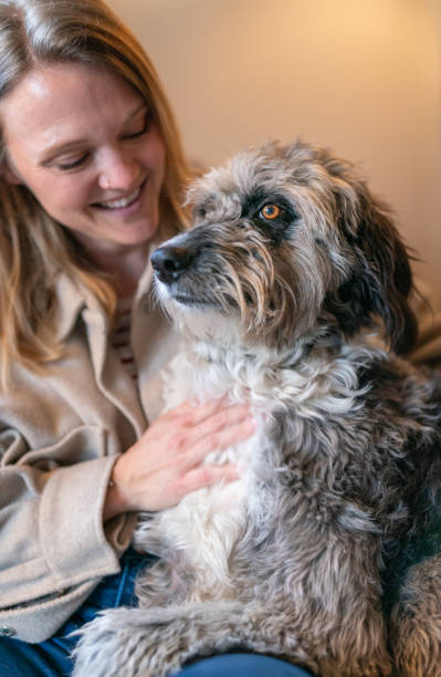 istock Young woman embracing loyal and affectionate pet dog 1395805239