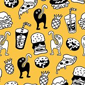 istock doodle funny monster vector seamless pattern 1395808364