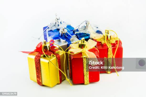 Gift Boxobjects For Emblazon In Christmas On Isolated Background Stock Photo - Download Image Now