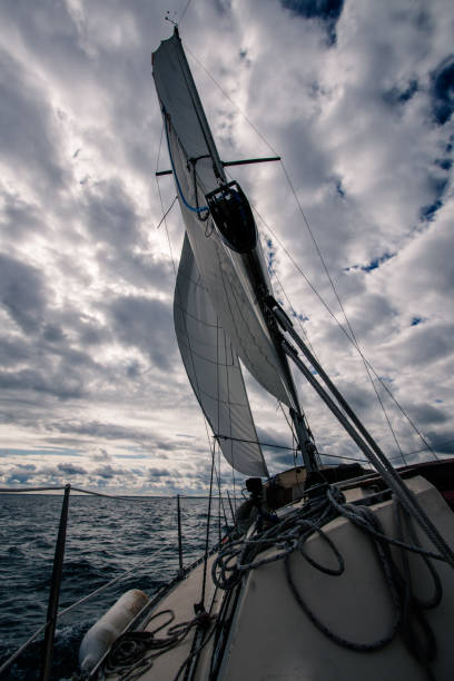 istock Sailboat keeled over. 1395826750
