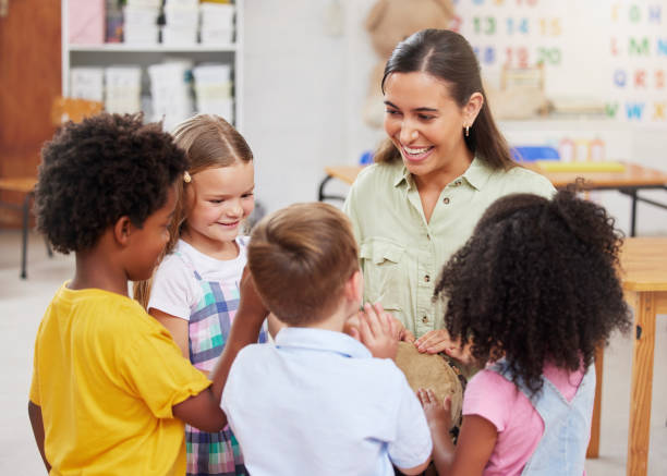 istock Shot of a woman teaching her class about musical instruments 1395831568