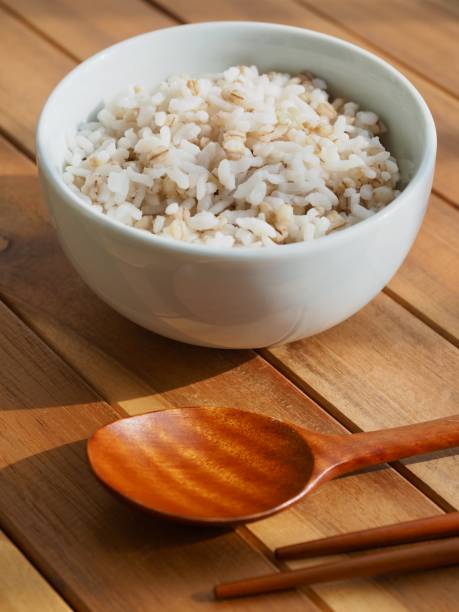 Asian food barley rice, meal stock photo
