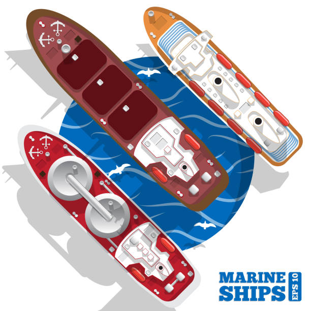 illustrations, cliparts, dessins animés et icônes de maritime transport. - fret cargo blanc maquette