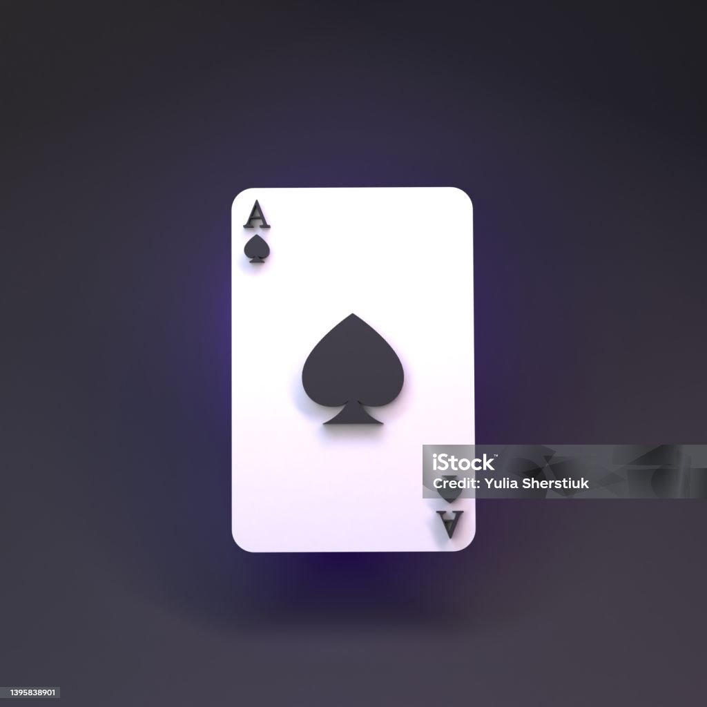 Ace playing card. Casino element. Render in 3d. Playing Card Stock Photo