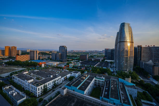 istock Urban modern architecture in Chengdu at dusk 1395841903