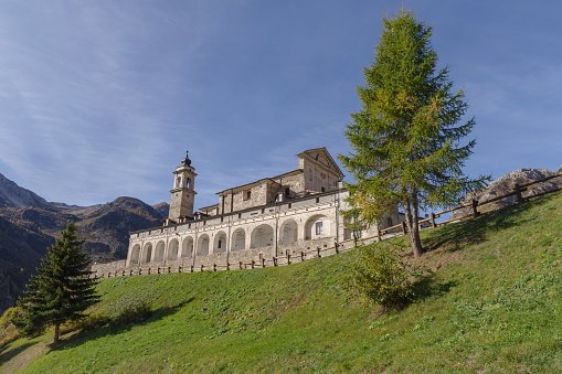 Saint Magnus of Cuneo Sanctuary, Castelmagno, Piedmont region, Italy