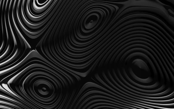 istock Dark waves abstract background pattern. Black and white monochrome abstract background 1395847168