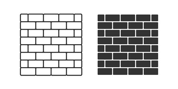Brick wall icon. Safety and protection sign. Firewall symbol. Vector illustration image.