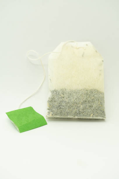 istock Teabag with green label. 1395856141