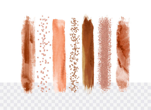 ilustrações de stock, clip art, desenhos animados e ícones de collection of watercolor and glittering paint strokes in neutral colors. vector brush stroke - ceramic backgrounds splotches beige