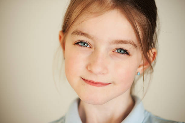 istock Real Happy School girl 139586183
